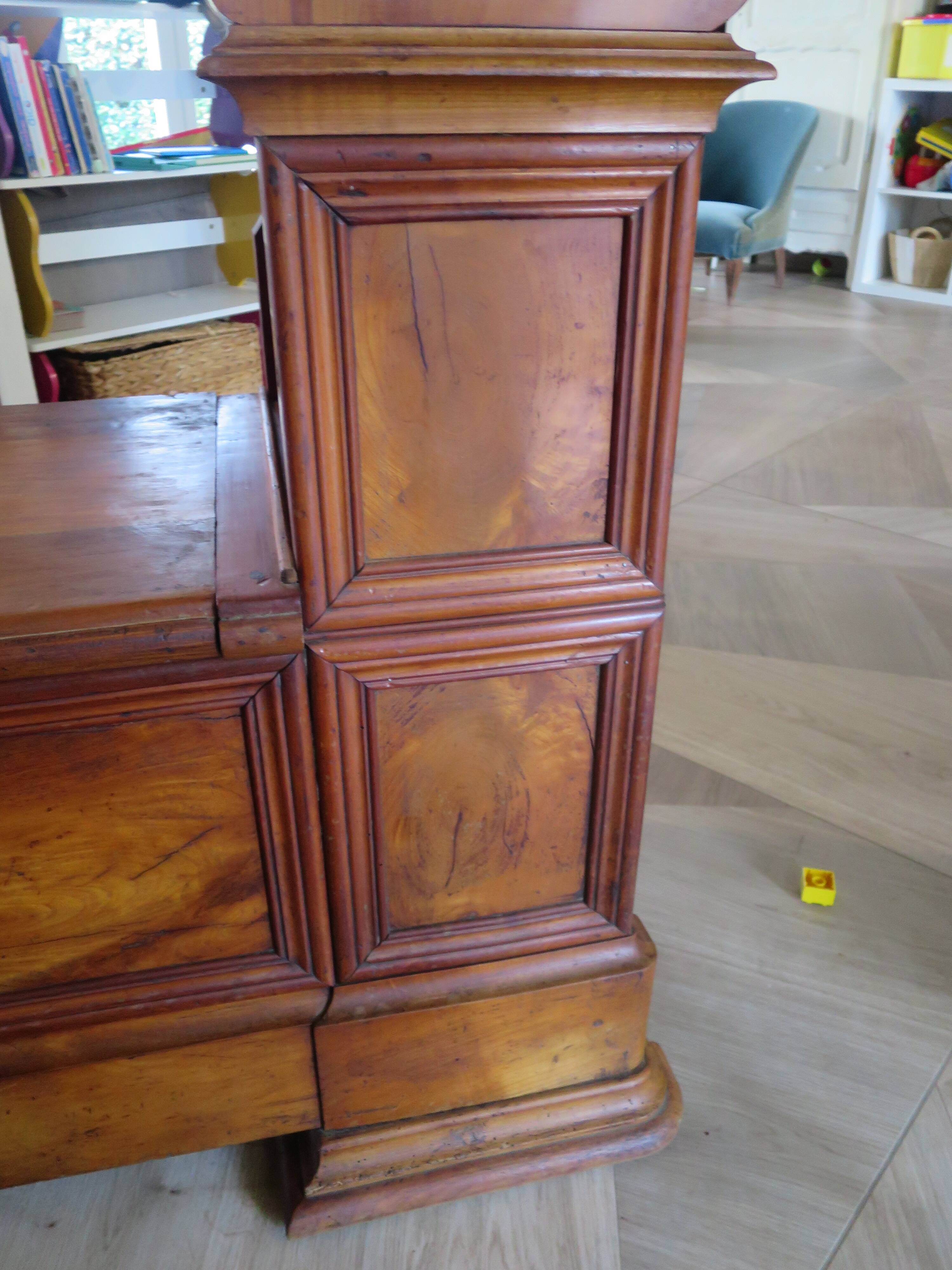 Antique trunk bench - Louis Philippe style - trunk seat - solid wood