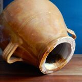 Large lamp foot in terracotta enamelled ochre color / 60s