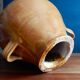 Large lamp foot in terracotta enamelled ochre color / 60s