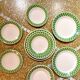 Set of 12 antique polka dot plates for 4 people