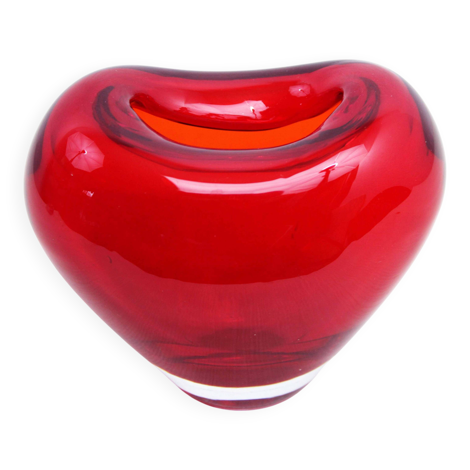 Vintage red glass vase