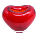 Vintage red glass vase