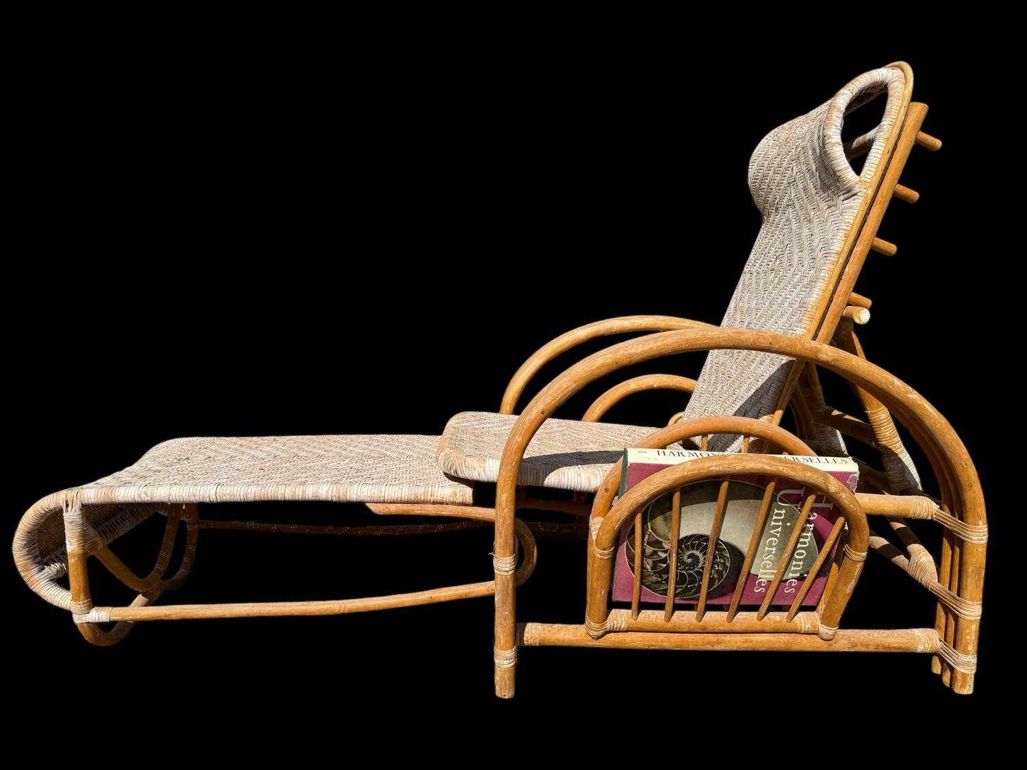 Vintage Rattan and Bamboo Chaise Longue from the 60s Italy
