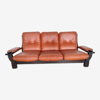 Brazilian brutalist leather sofa