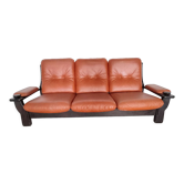 Brazilian brutalist leather sofa