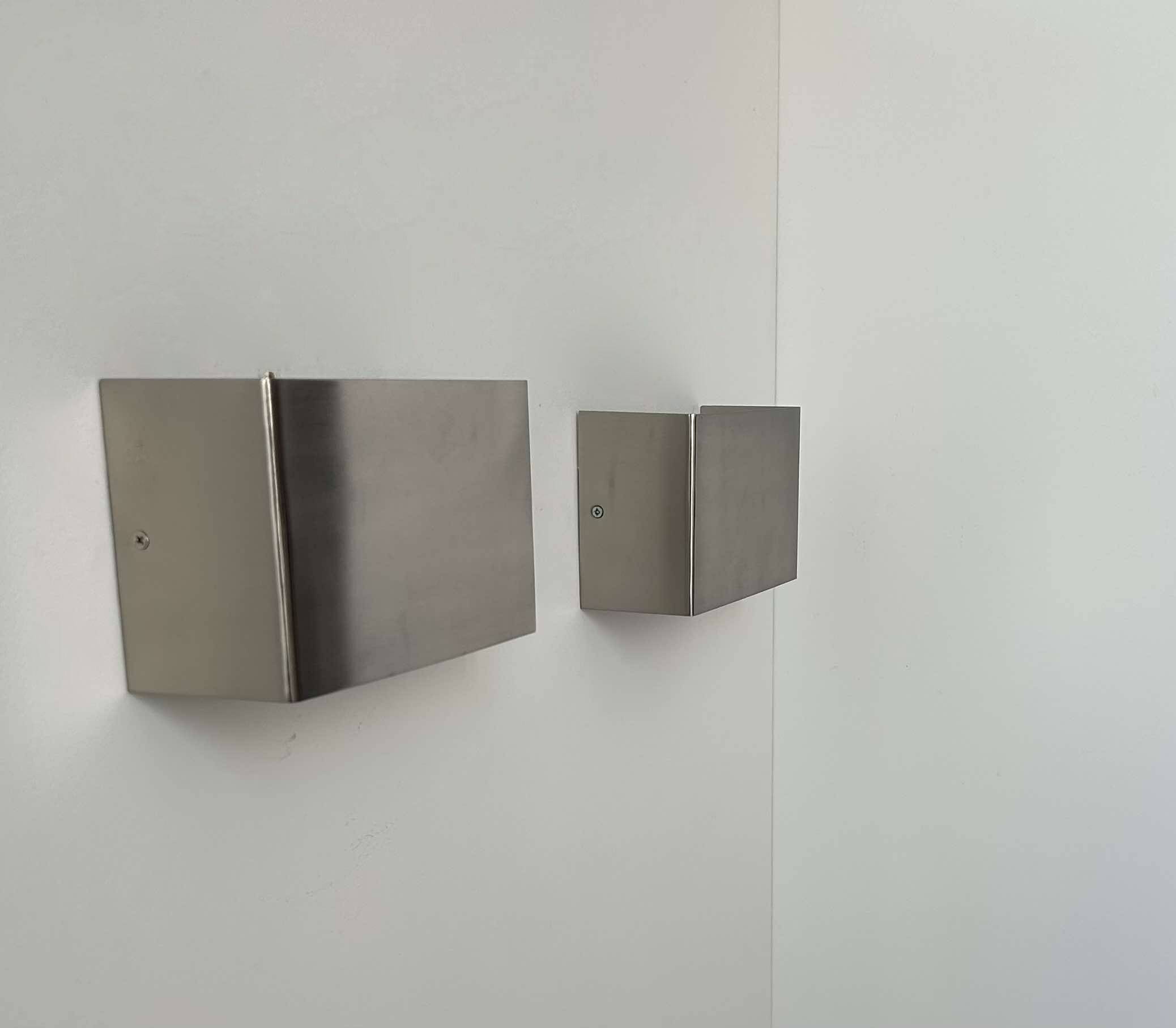 Pair of vintage wall lights, brushed metal, France 1970