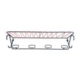 Minimalist wall coat rack in string design in black and red