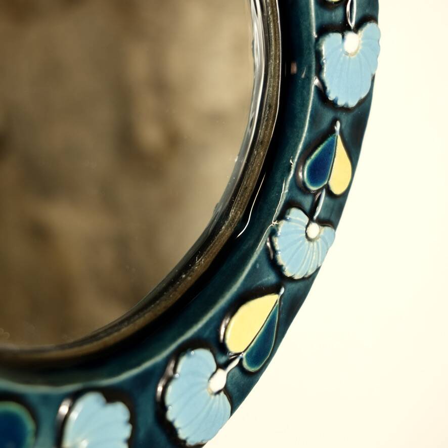 Ceramic mirror by Mithé Espelt, 1960s