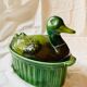Terrine canard en barbotine email vert