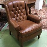 Modern leather lounge armchair