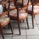 Set of 5 antique mahogany chairs in early 20th century Chippendale style.