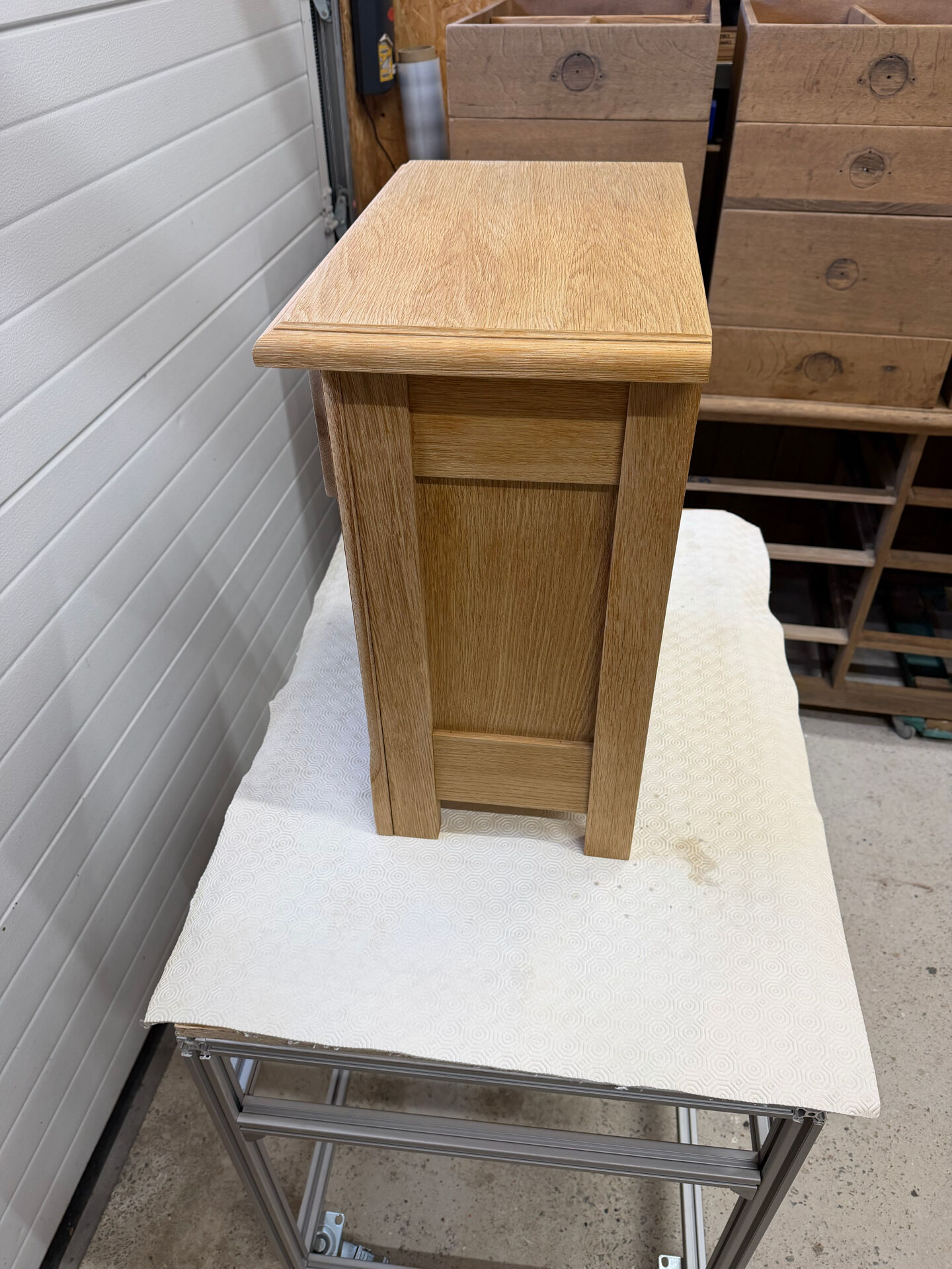 Solid oak bedside table