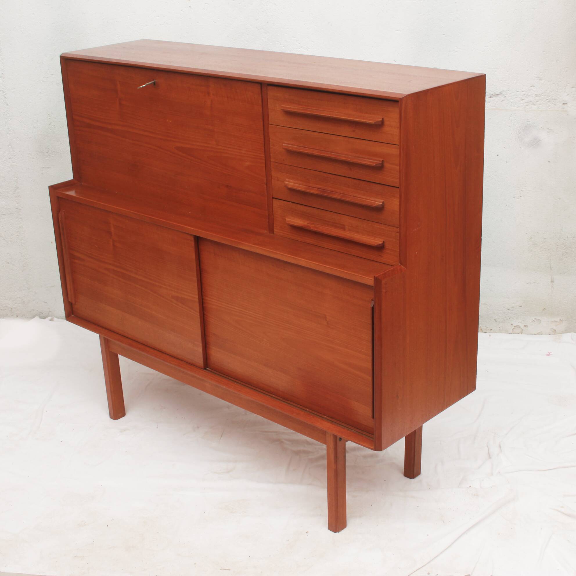 1960s sideboard - secretary combination in teak
