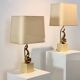 Paire de lampes de table exclusives en laiton de Philippe-Jean, signées