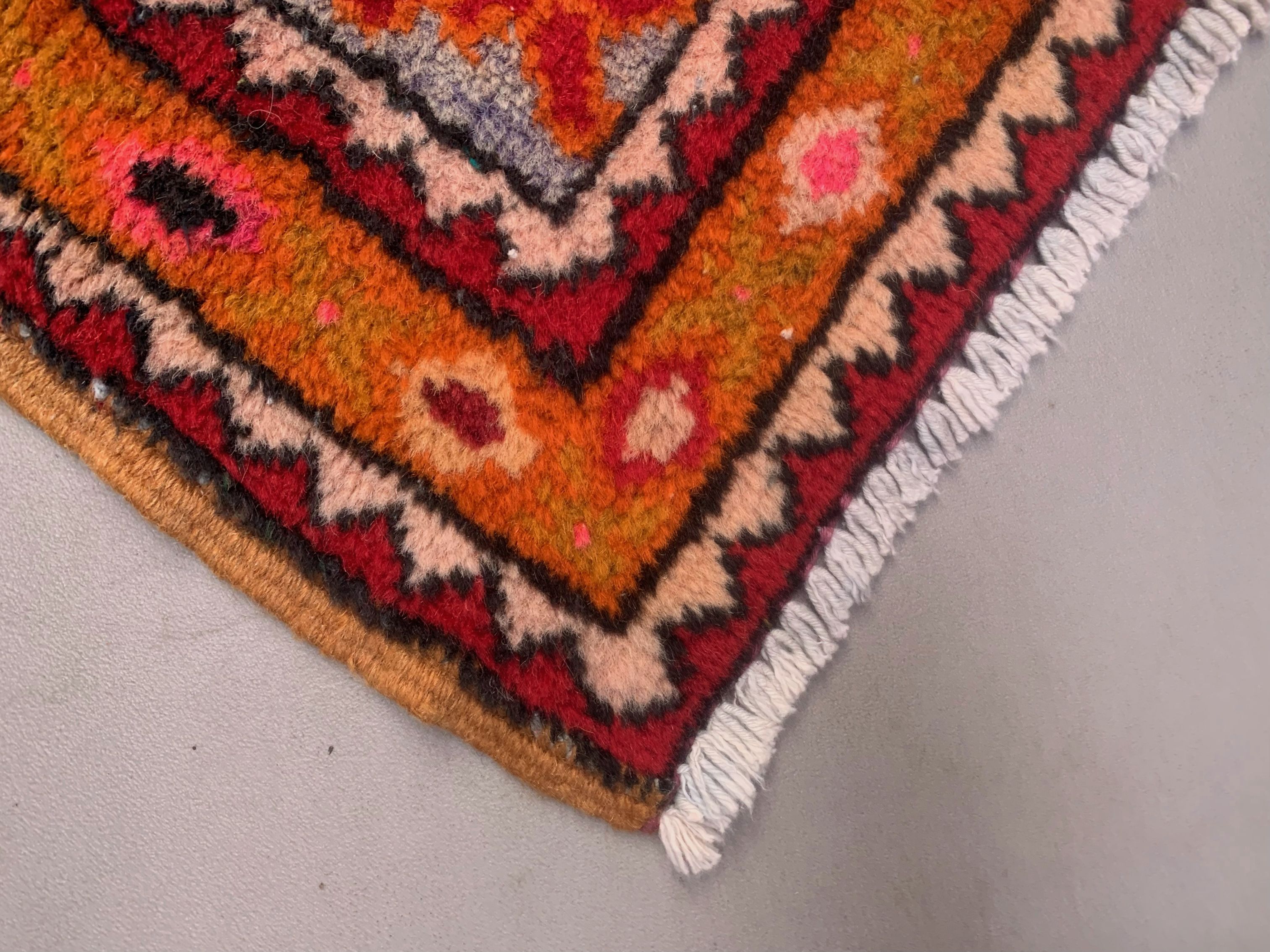 Old turkish oushak rug 118x74 cm vintage