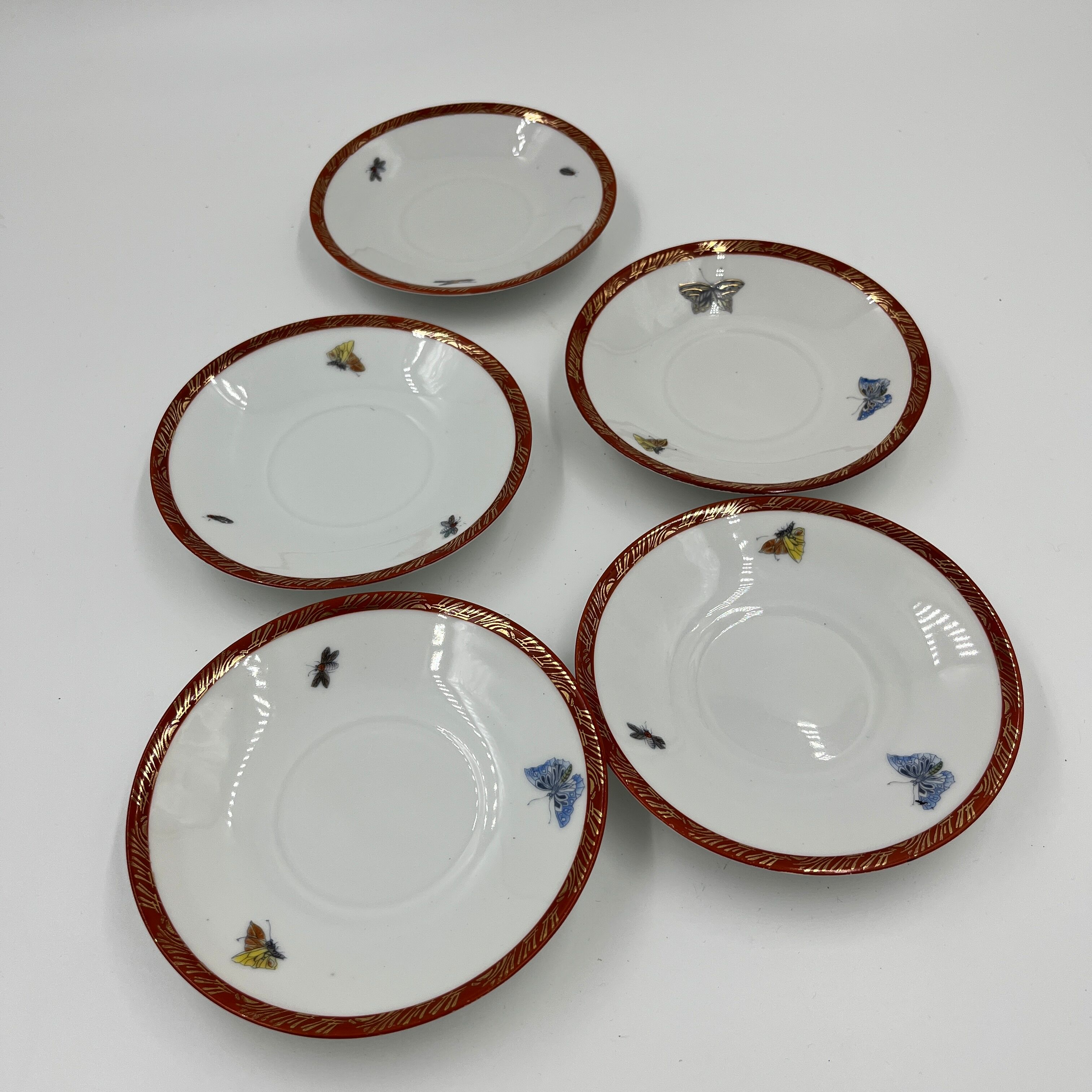 Set of 5 sub-cups Bavaria Japanese décor