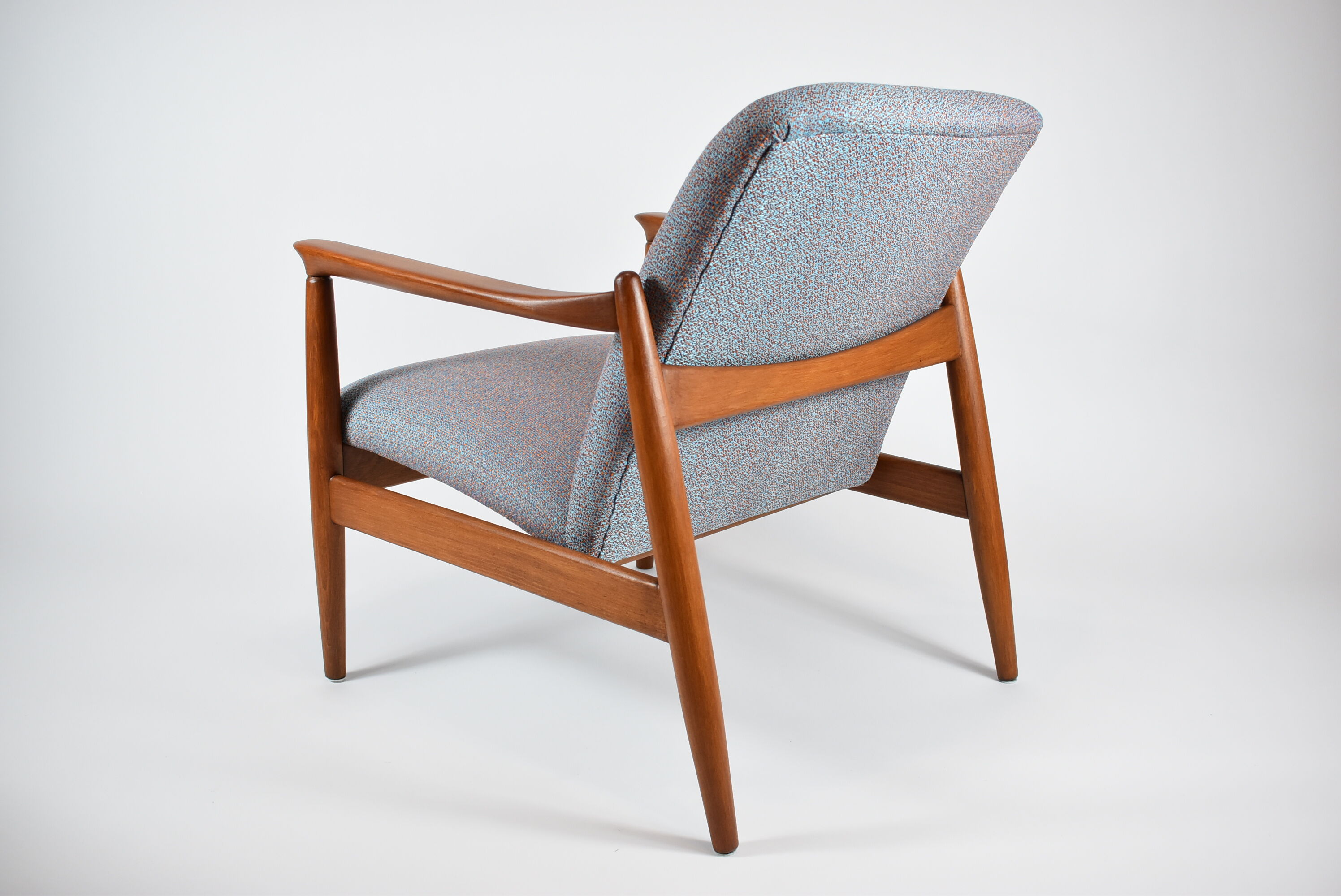 Fully restored vintage armchair, designer E.Homa, 60s, East Europe, multicolour, water resistant