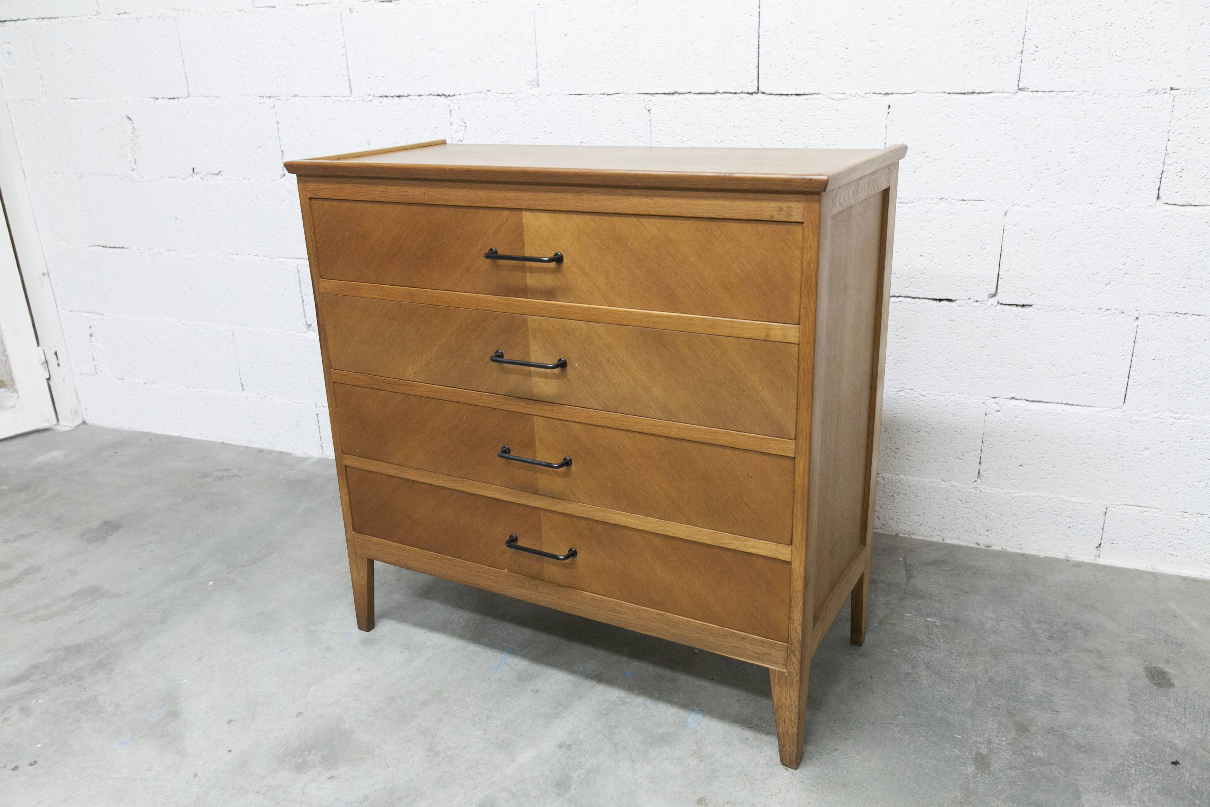 Scandinavian chest of drawers 1960 light oak clean and solid