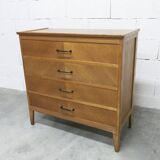 Scandinavian chest of drawers 1960 light oak clean and solid