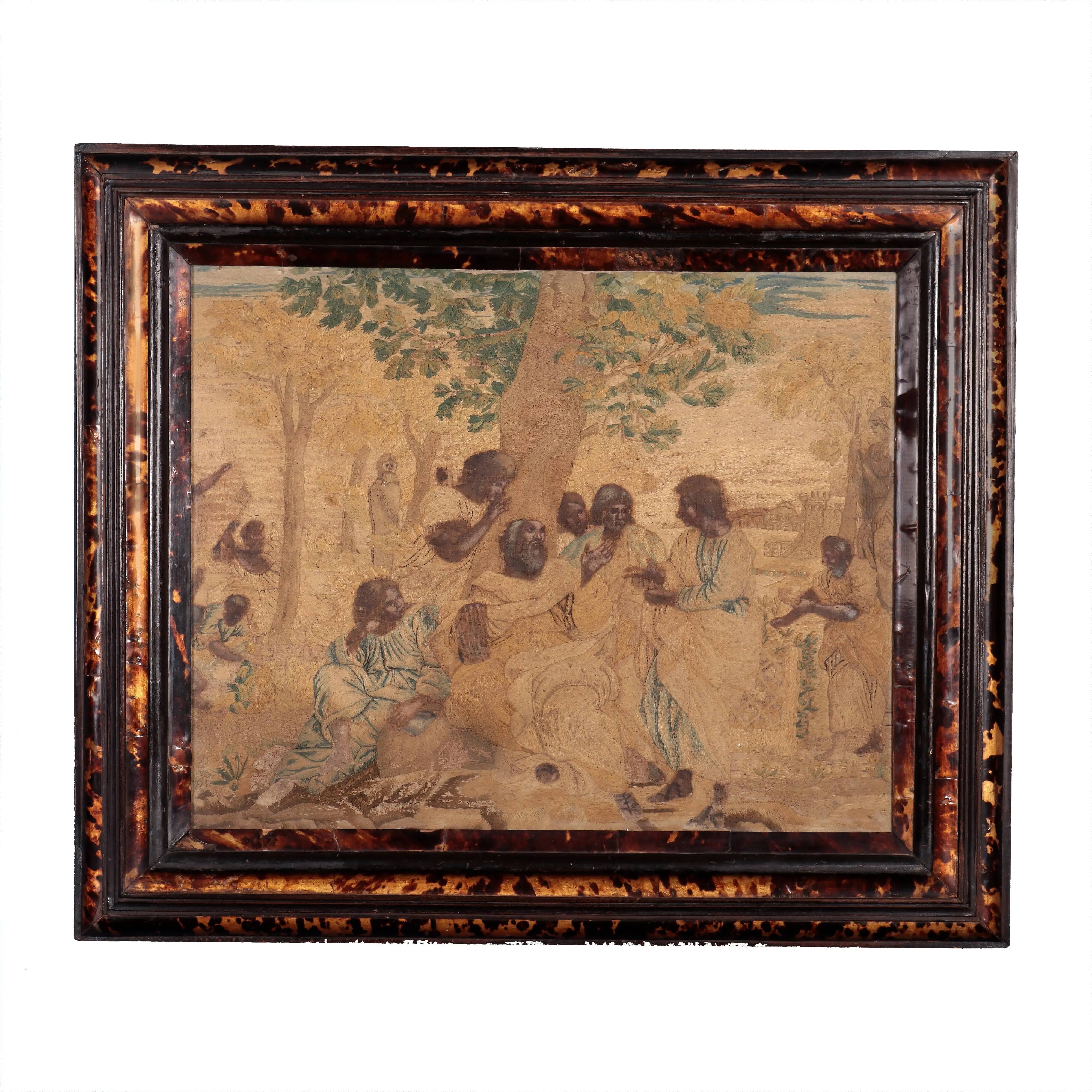 Silk tapestry "The Academy of Plato" Italy 17th-18th century