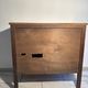 Louis XV style oak TV cabinet with drop-down flap.