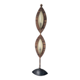 Lampadaire bronze et corde 1970