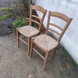 Pair of straw chairs