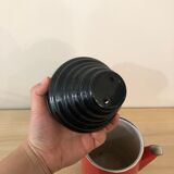 Red enamel coffee maker with filter