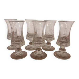 Set of 6 digestif glasses, 1930s