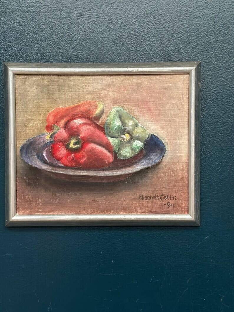 Original Swedish Oil on Canvas – "Still Life" by Elisabeth Gehlin 94 – Signed – Vintage and Framed – 31 × 26 cm (12.2" × 10.2")