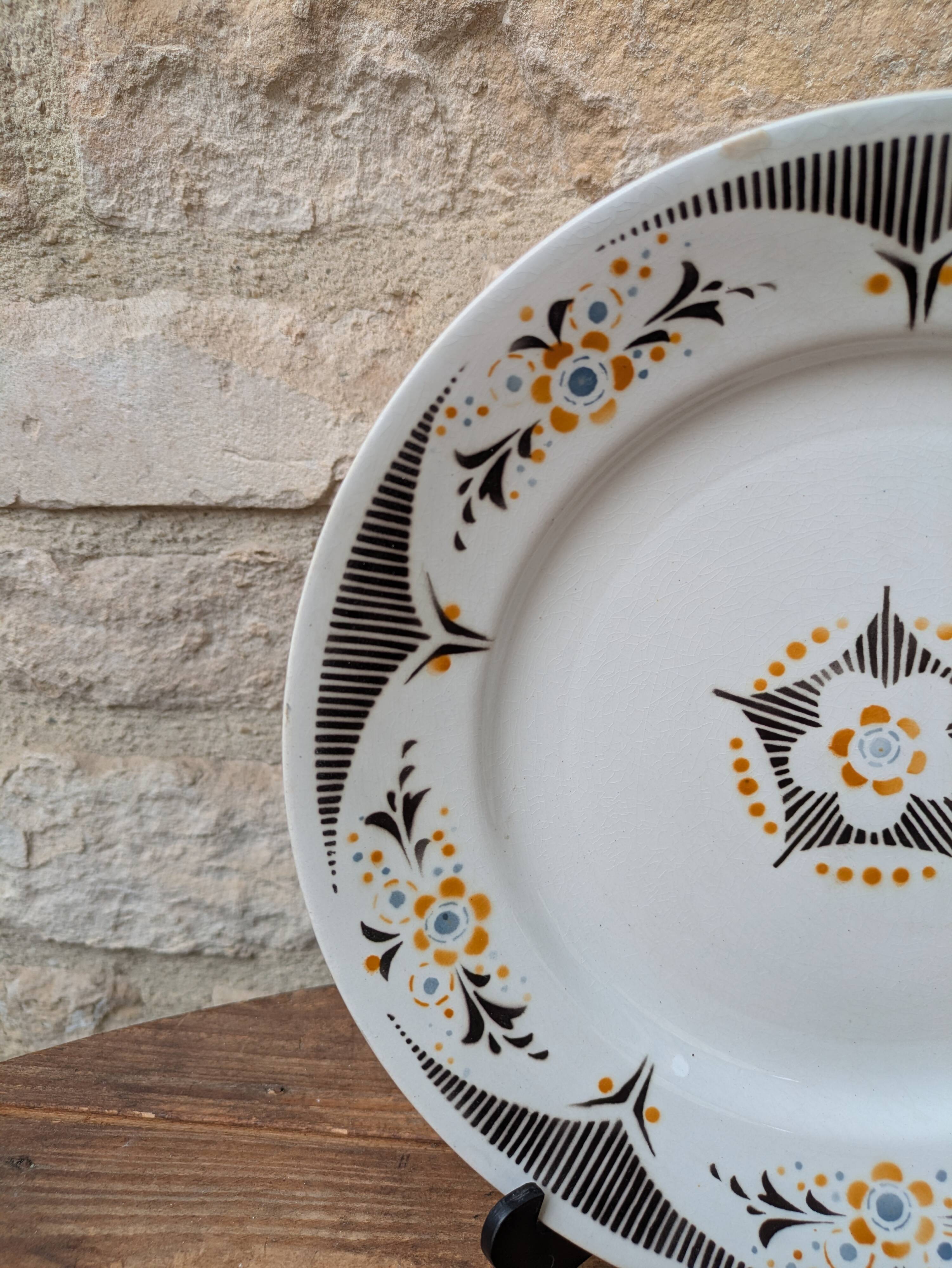 Old plate K&G Lunéville model Limeil 24cm ironstone