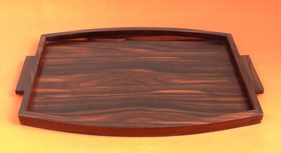 Art deco serving tray rosewood veneer / side handles