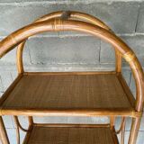 Vintage rattan bookcase 70s