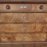 Antique chest of drawers with 4 drawers of Epoque Louis Philippe in solid walnut wood and walnut veneer - Totalme