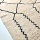 Berber carpet Beni Ouarain with black graphic patterns 2,43 x 1.65 m