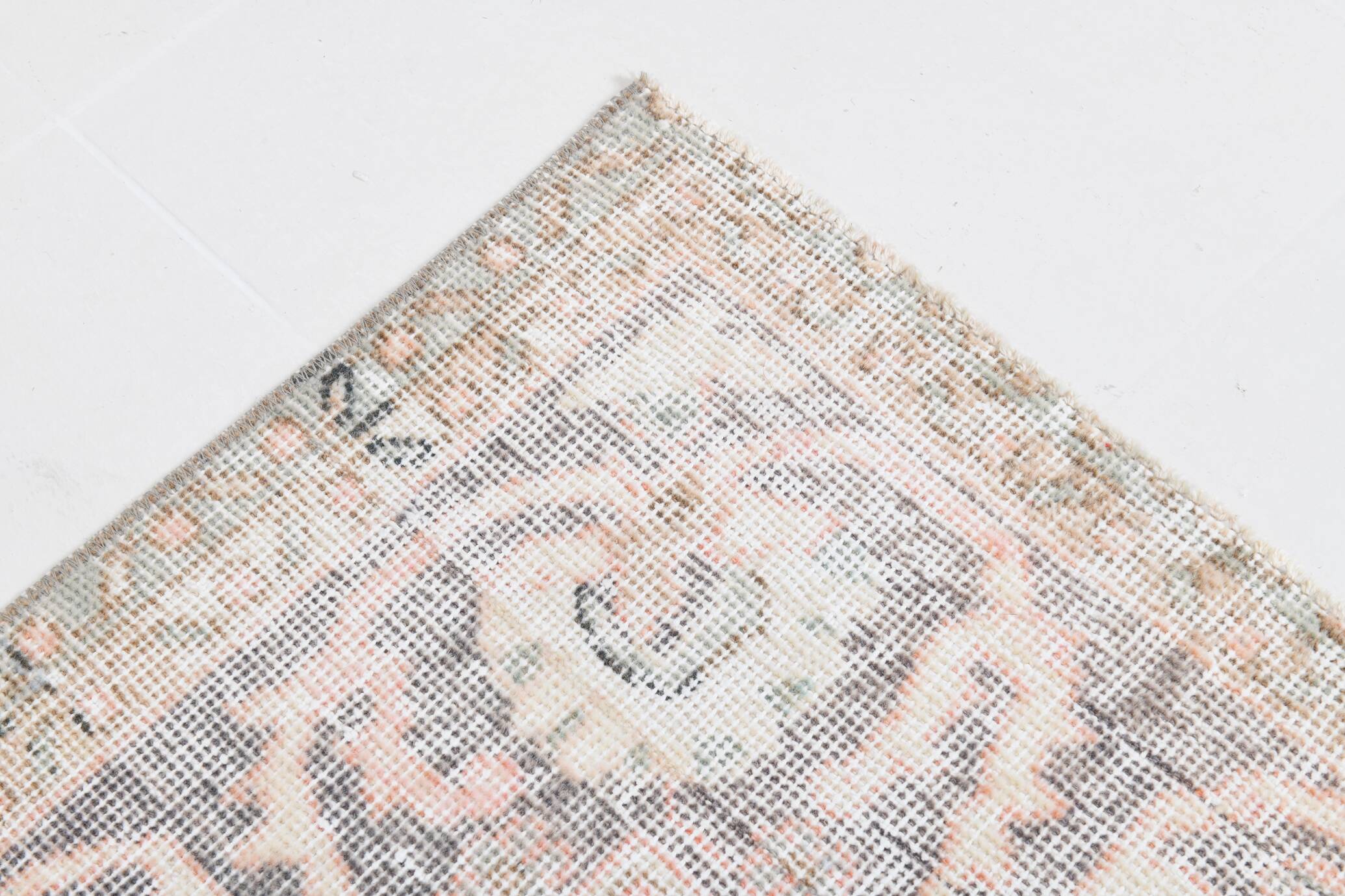 Soft Pink Handmade Vintage Persian Rug, 219x314Cm