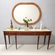 Oval Vintage Wall Mirror with Ash Root Frame, Italy