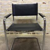 Chair leatherette and brass