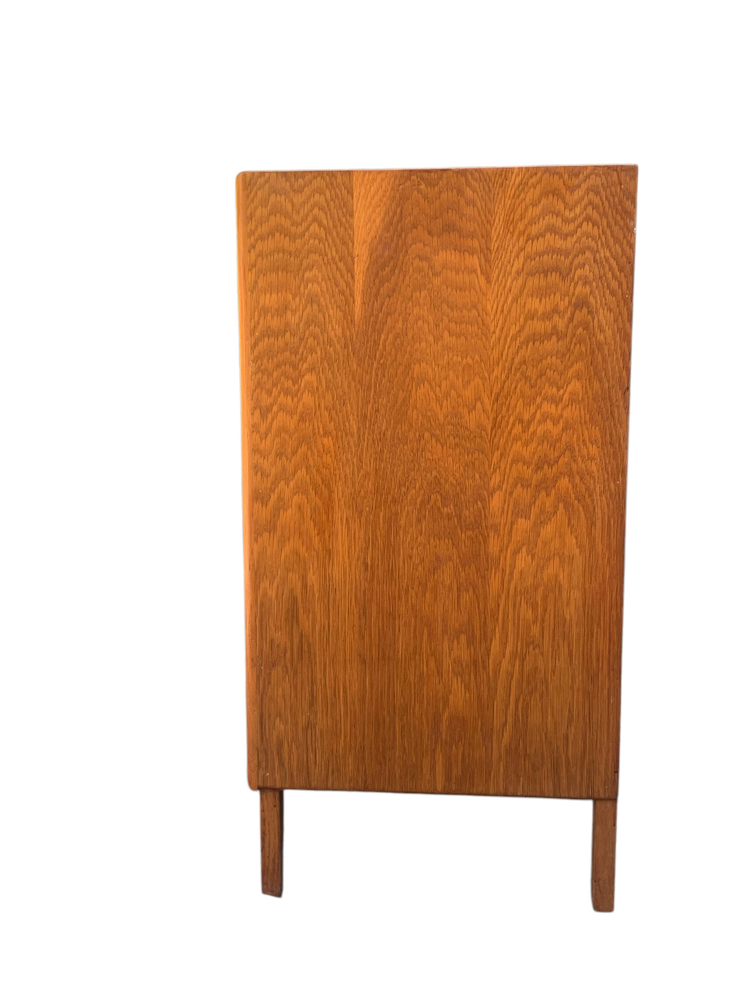 Vintage chest of drawers with oak compass legs, 1950s