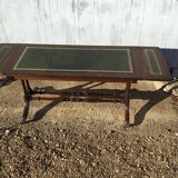 Coffee table on leather