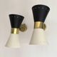 Paire d'appliques murales diabolo italiennes design 1950