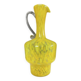 Vase à anse vintage en pâte de verre mouchetée 