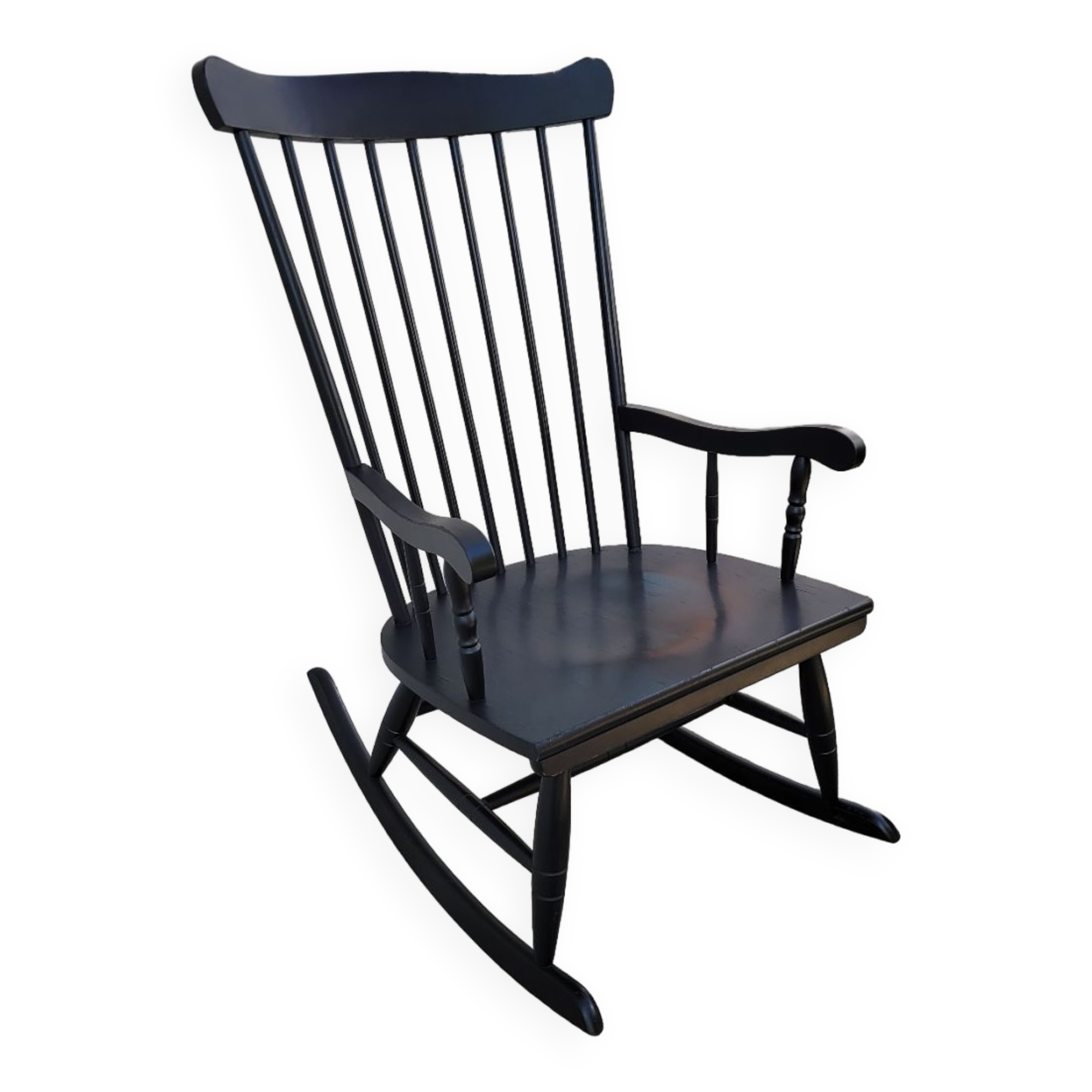 Vintage black rocking chair 1950