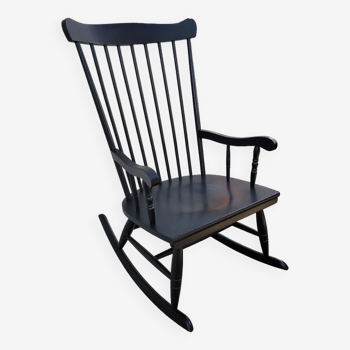 Rocking chair vintage noir 1950