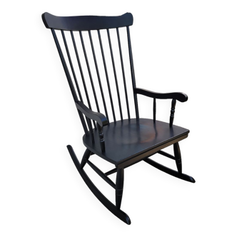 Vintage black rocking chair 1950