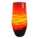Lampe à poser rouge/orange en verre de Murano style 70s (1980)