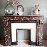 Antique wooden fireplace mantle
