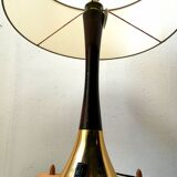 Lamp 60s dark and gilded wood