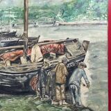 old marine, oil on canvas, M. Guillet! Audierne around the Agres