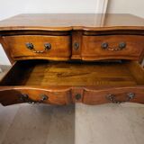 Louis XV style crossbow commode in solid walnut